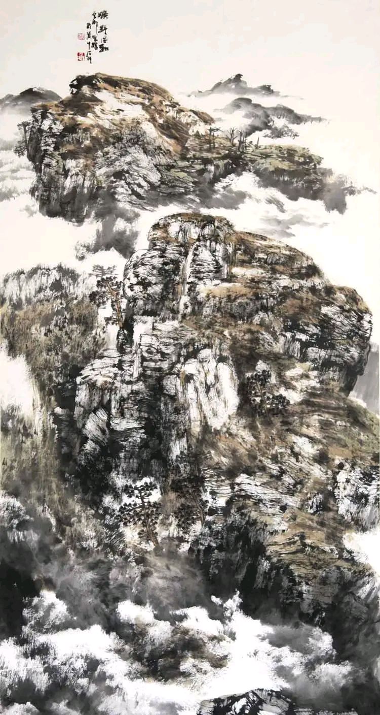 皴擦点染并用,浓淡干湿皆有!白云乡山水画