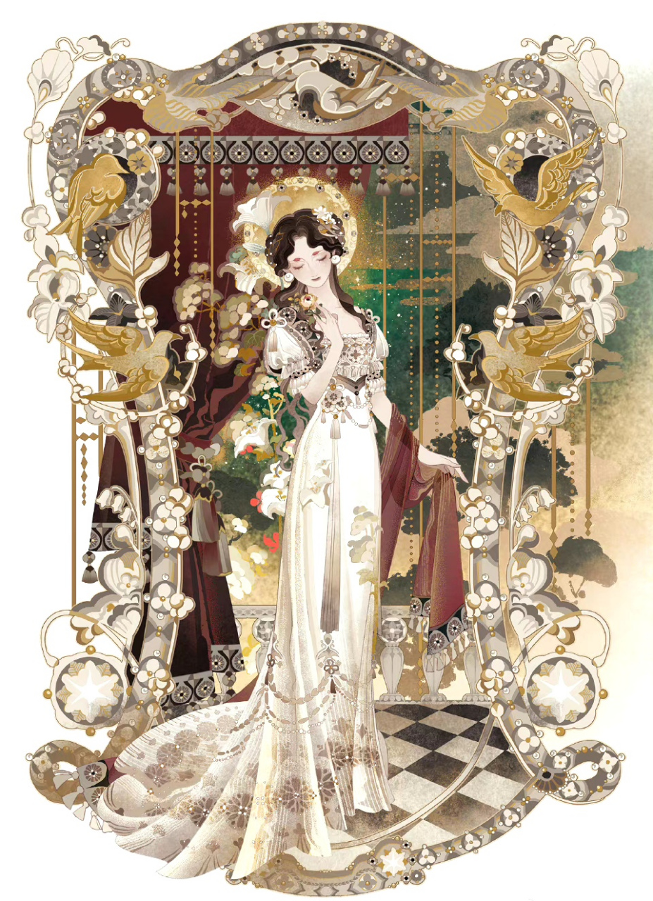 画师sainker场景角色作品欣赏,画风复古而富有创意,充满了壁画的质感.