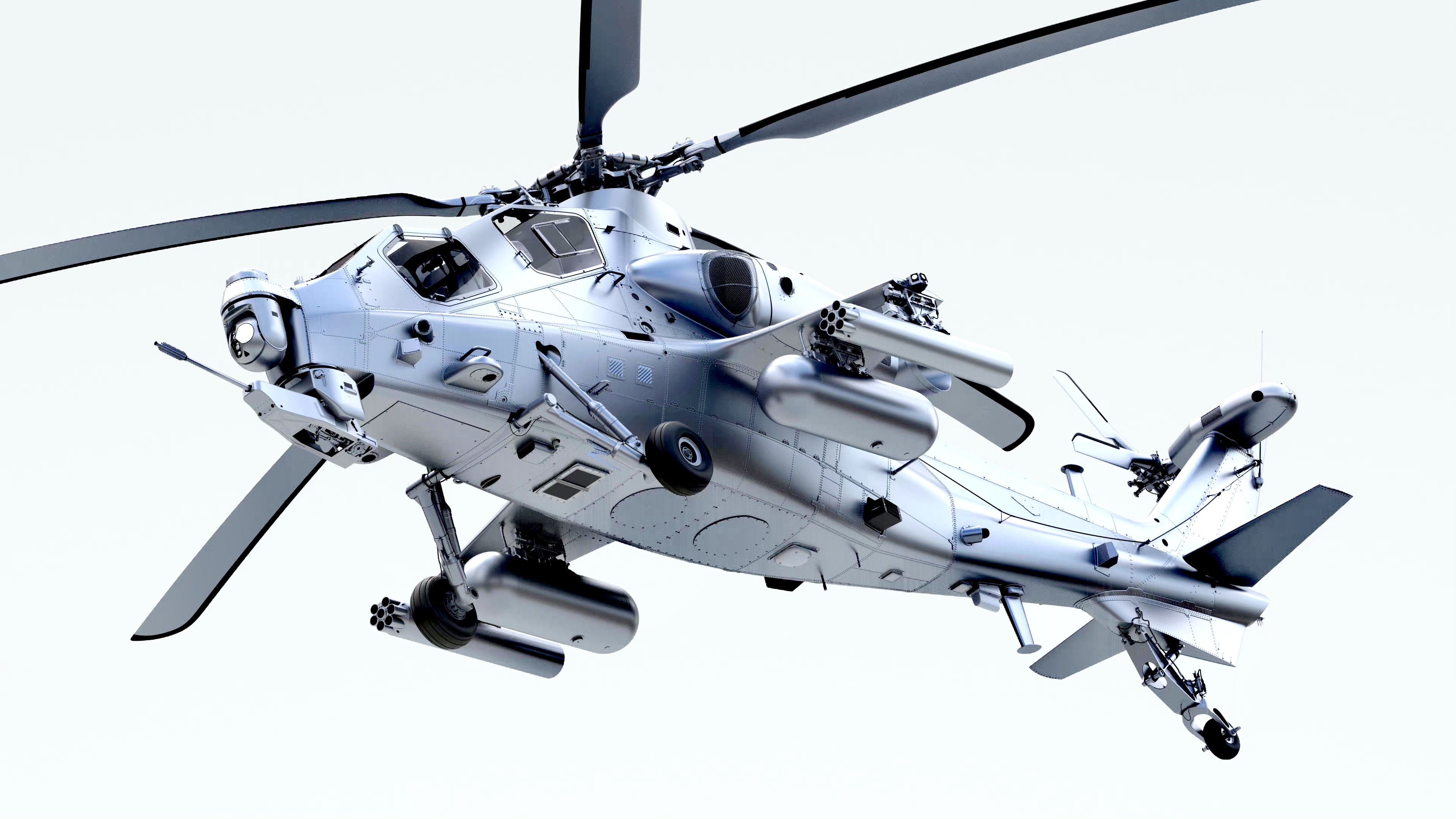 建模欣赏:直-10 中型武装直升机