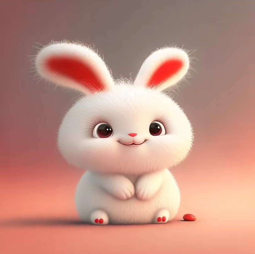 呆萌的小兔子漫画图片图片