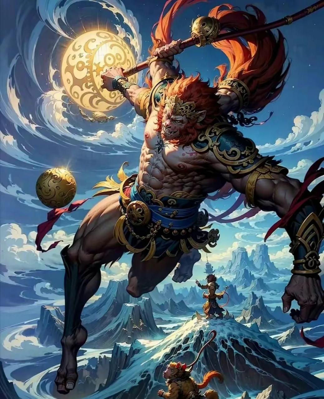 ai创作:西游记 美猴王孙悟空,by midjourney.#动漫# #插画# #二次元