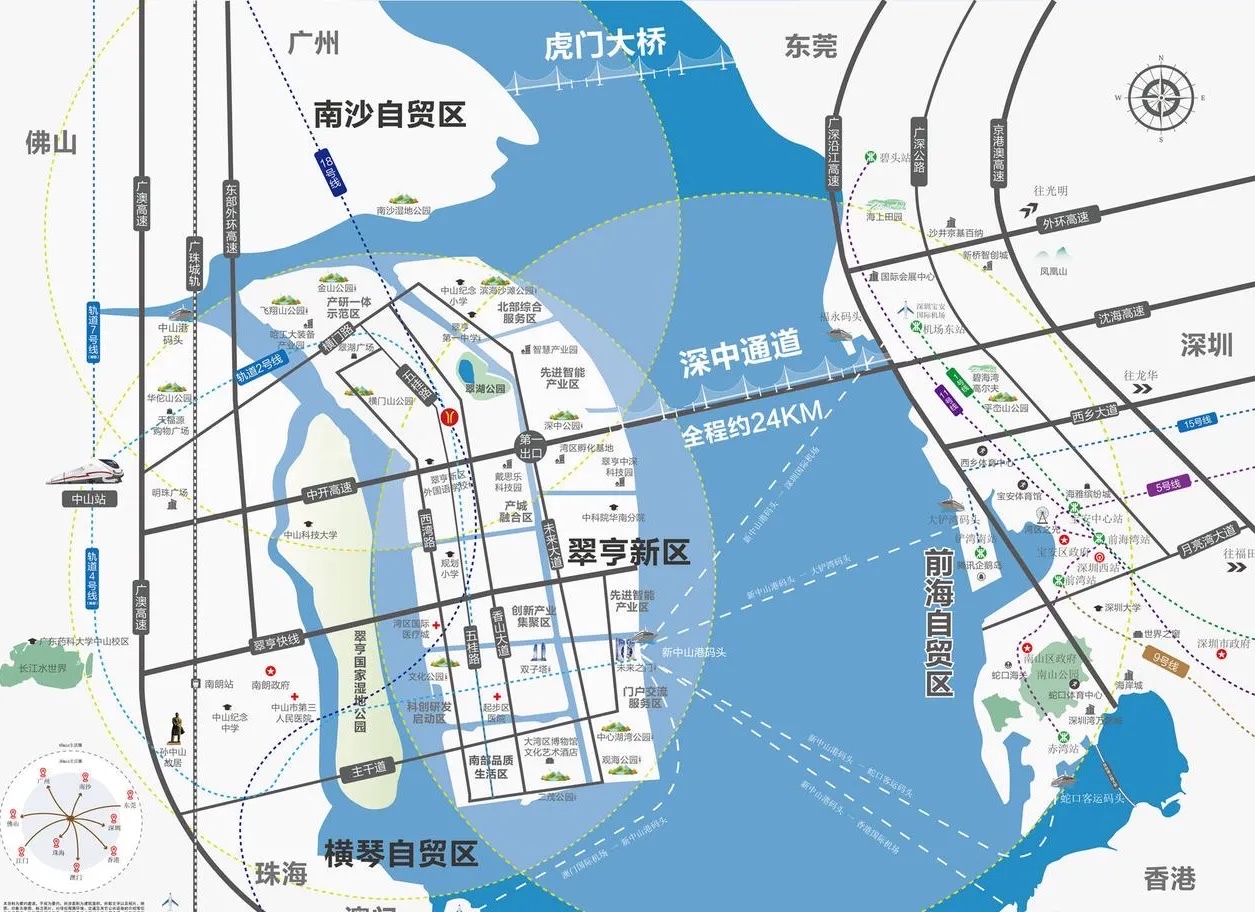 中山市翠亨新区规划图图片