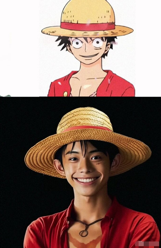 ai做的经典动漫真人版还原,路飞像王鹤棣,小樱好可爱!