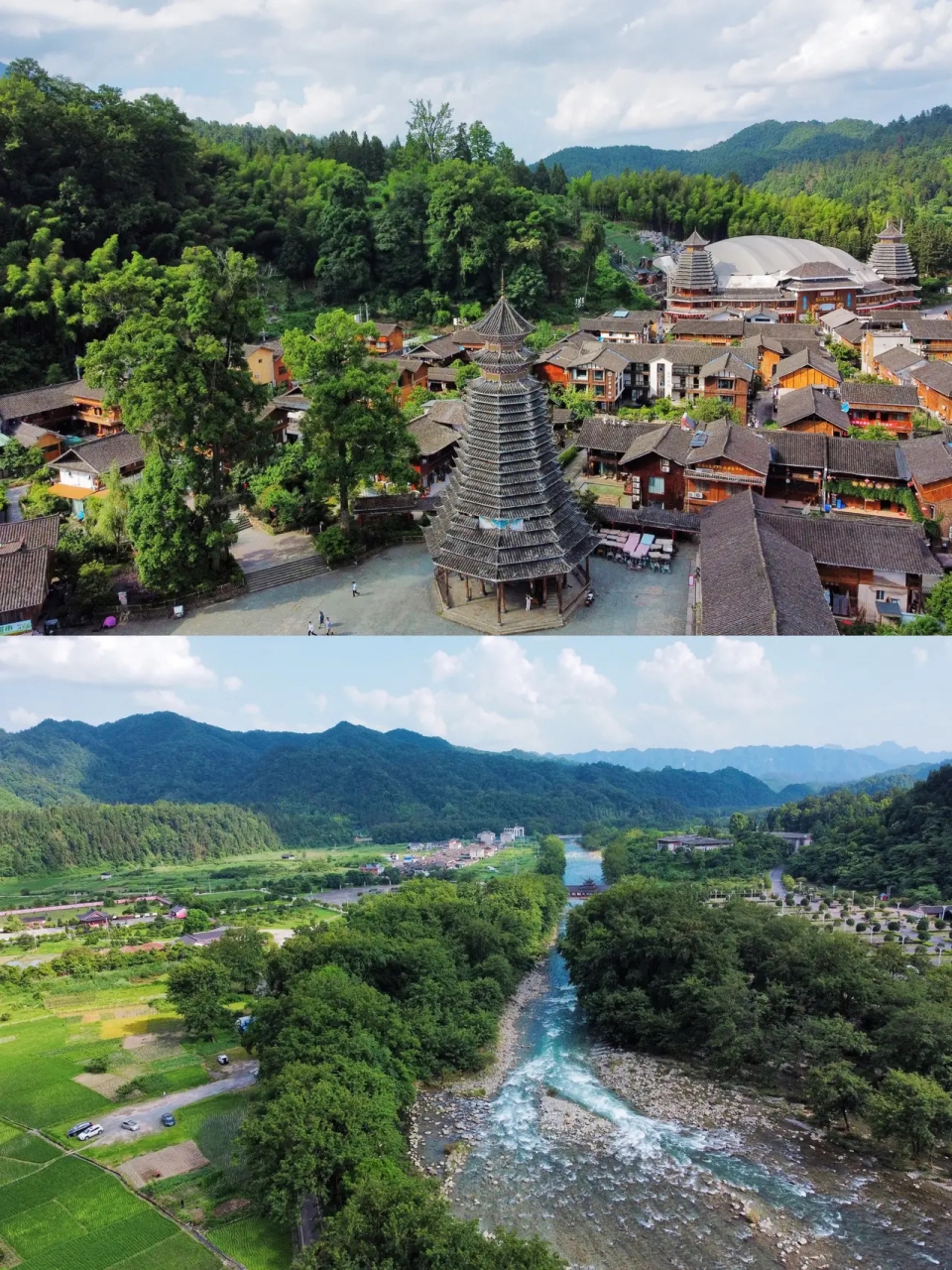 位于贵州铜仁江口县侗族聚居的一个自然村寨,叫做寨沙侗寨,整个寨子