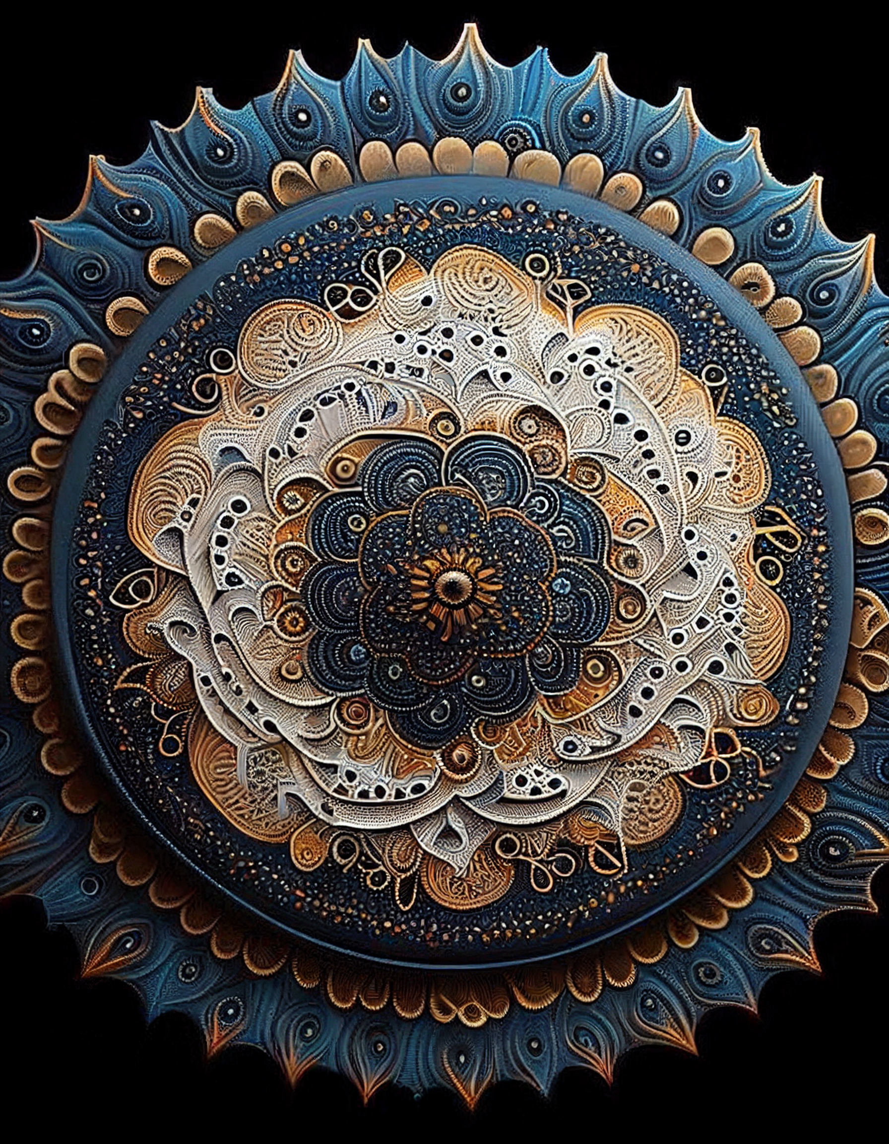 绝美的波点曼陀罗图