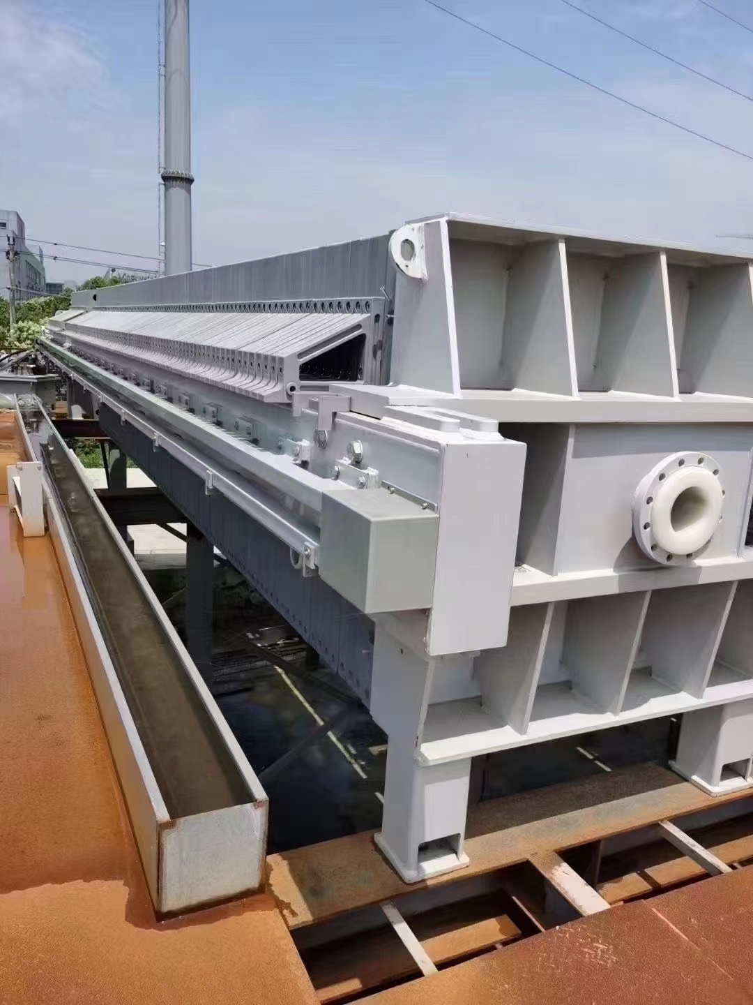 二手500平方景津厢式压滤机全新没有使用,全新柱塞泵,全新滤布