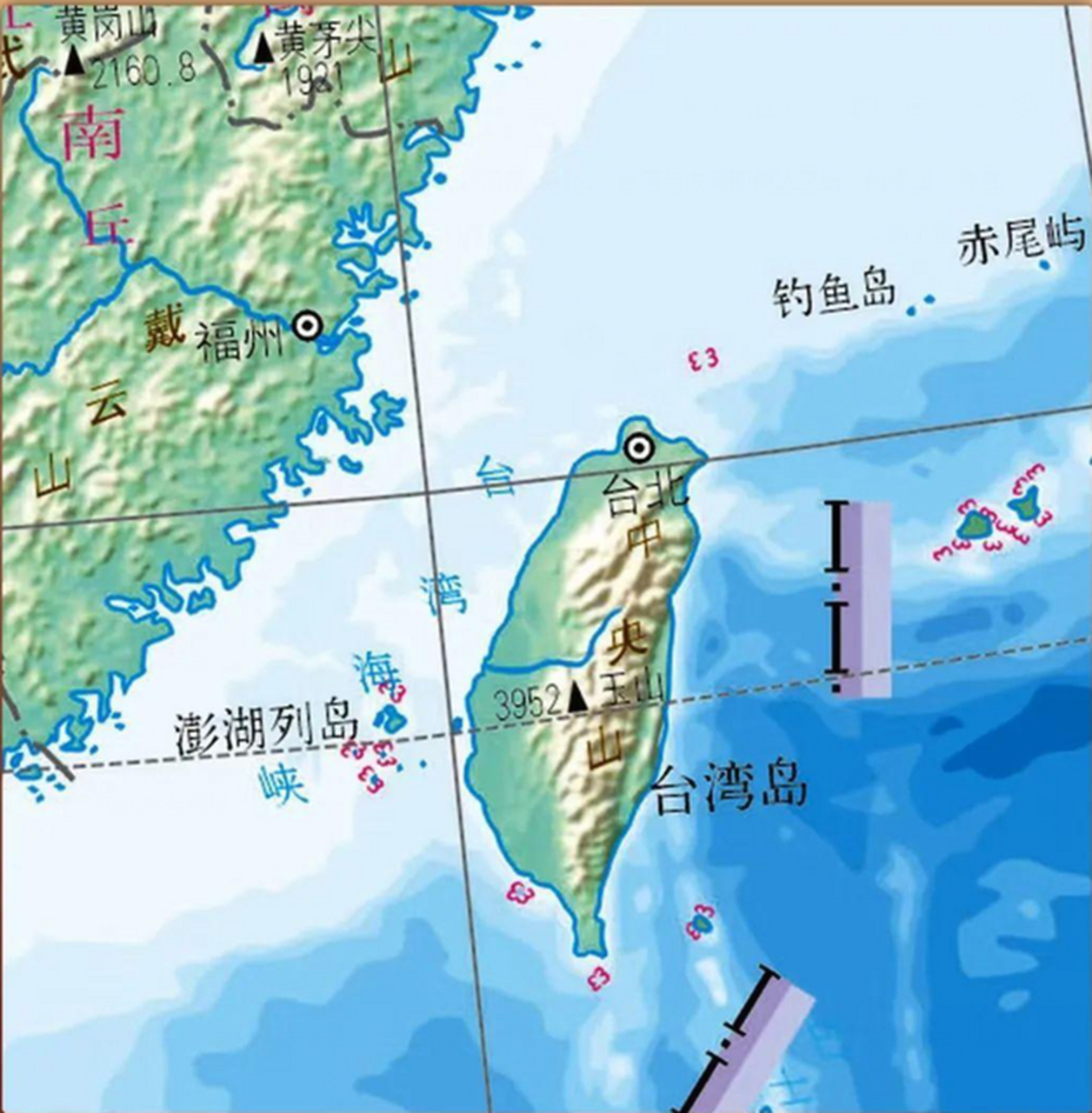 台湾海峡地图显示图片