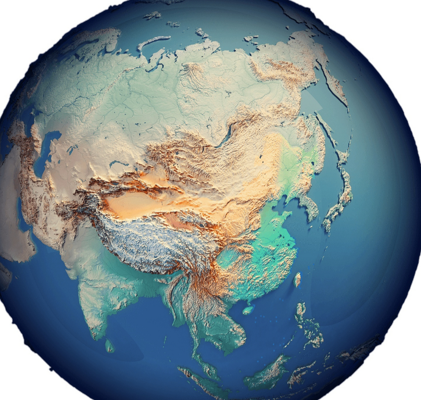 成都的朋友看周围都挺平的,为什么称为盆地,看看立体地形图就知道了.