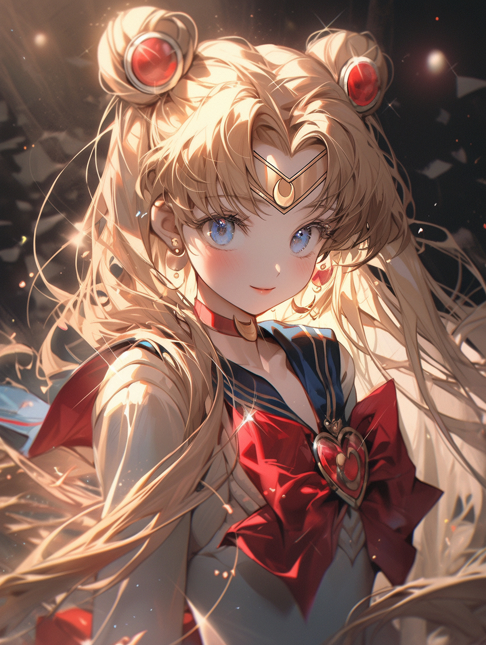 水手月亮# #ai共创计划# #精美手机屏保# #二次元美图# #光# #美女