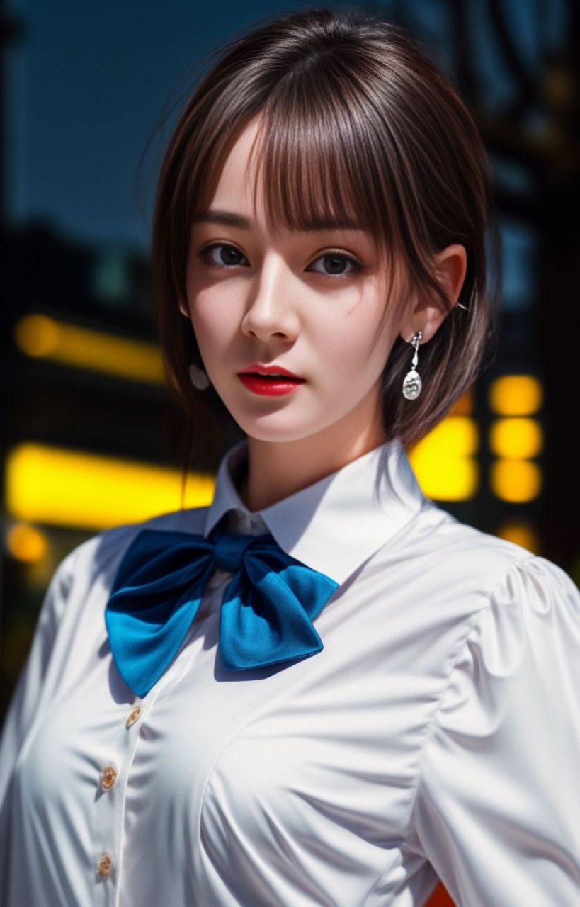 白色校服的少女 像迪丽热巴|||#midjourney[话题]# #ai绘画[话题]