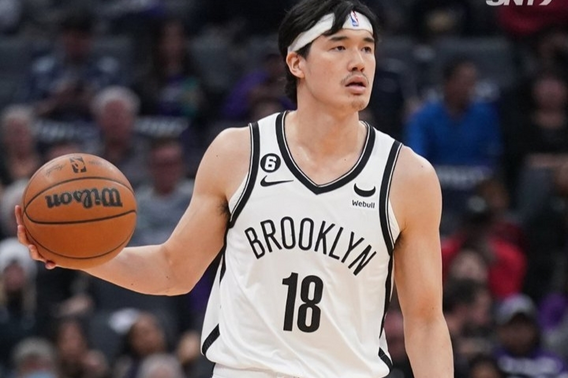 全场比赛篮网前锋渡边雄太替补登场24分钟,9投6中,三分球6投4中得到