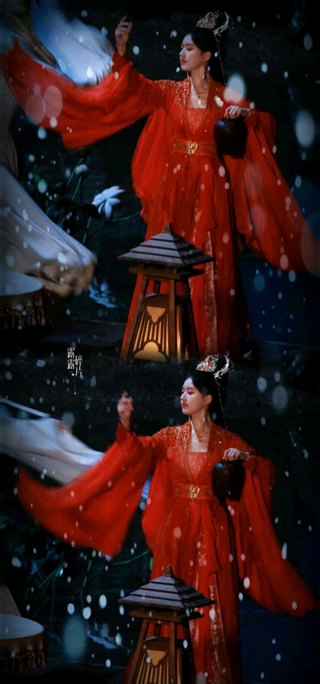 赵露思神隐红衣拂袖路透