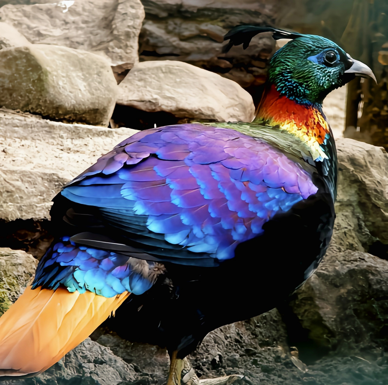 哪些有点"刑"的鸟类——棕尾虹雉 棕尾虹锥是鸡形目最美丽的鸟类之一