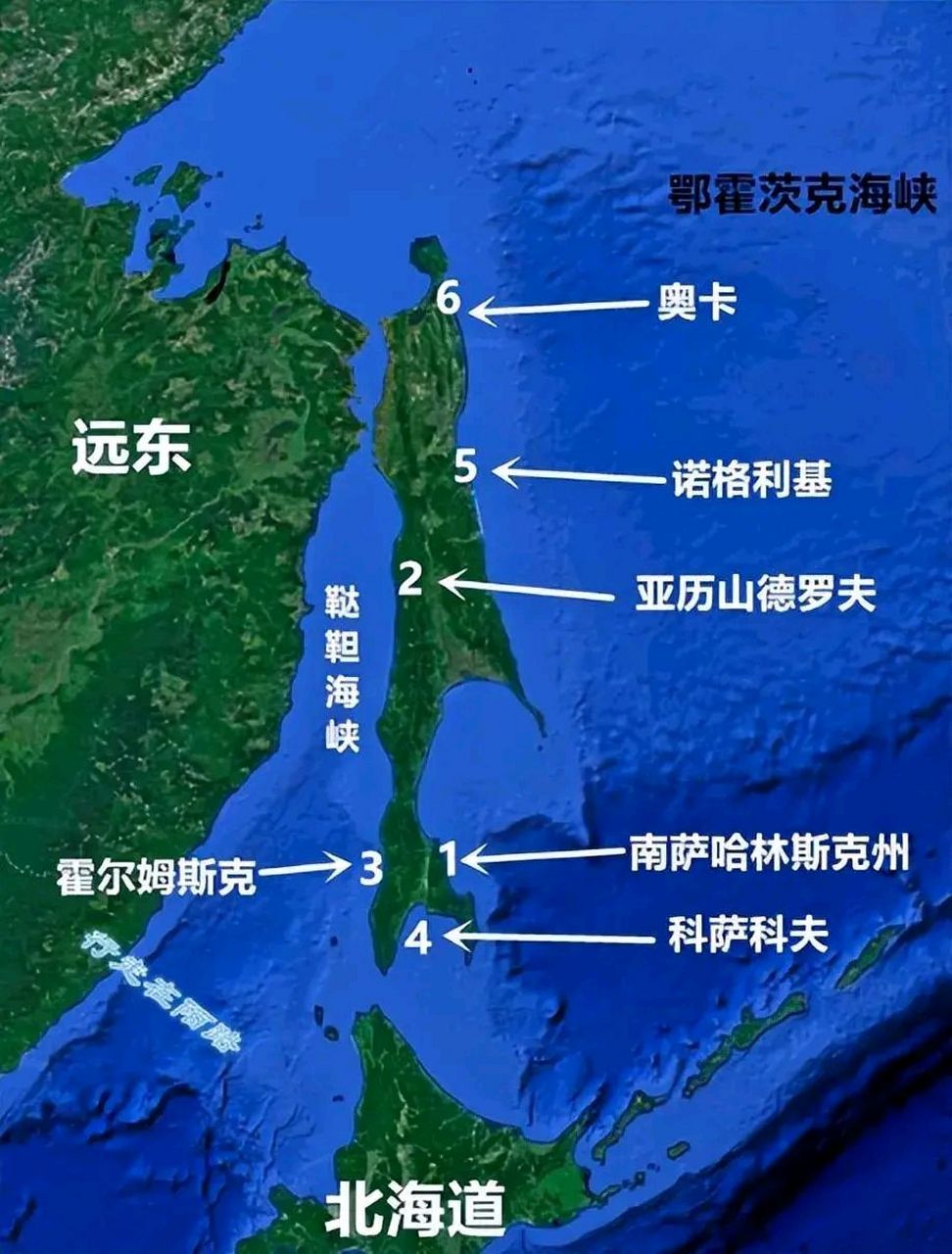 库页岛的分离 库页岛的面积在7.