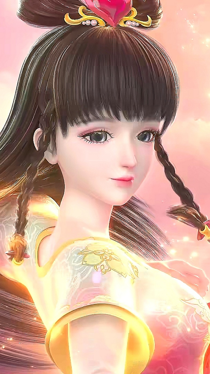 古装王默动漫手机壁纸分享,她这个造型来自叶罗丽《默水语》.