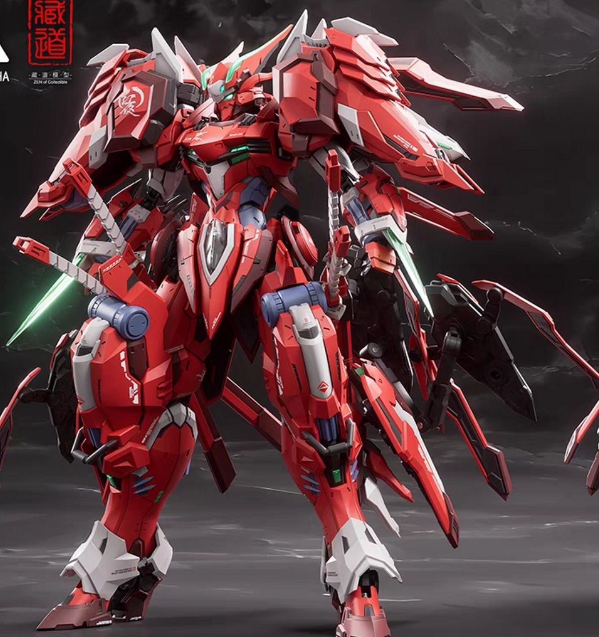 超限猎兵-凯能 红夜达萨可 合金机甲成品 钶动模型玩具摆件积木礼物!