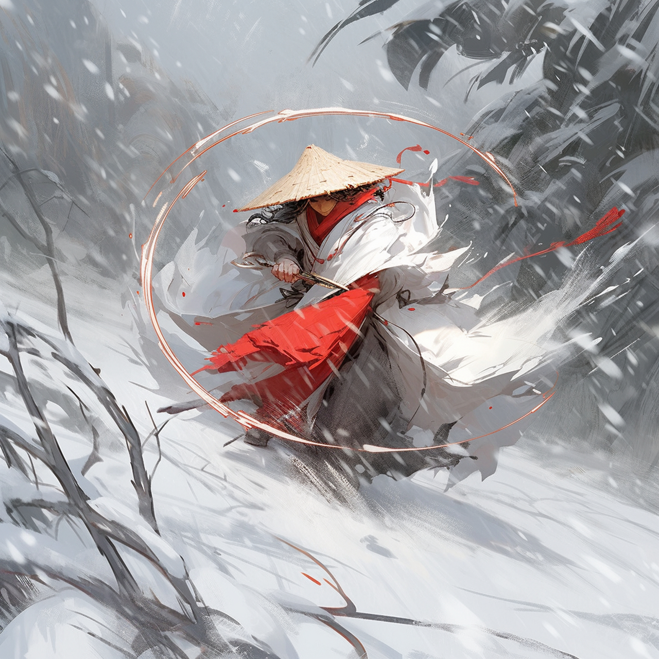 每日一画|来一个林冲风雪山神庙