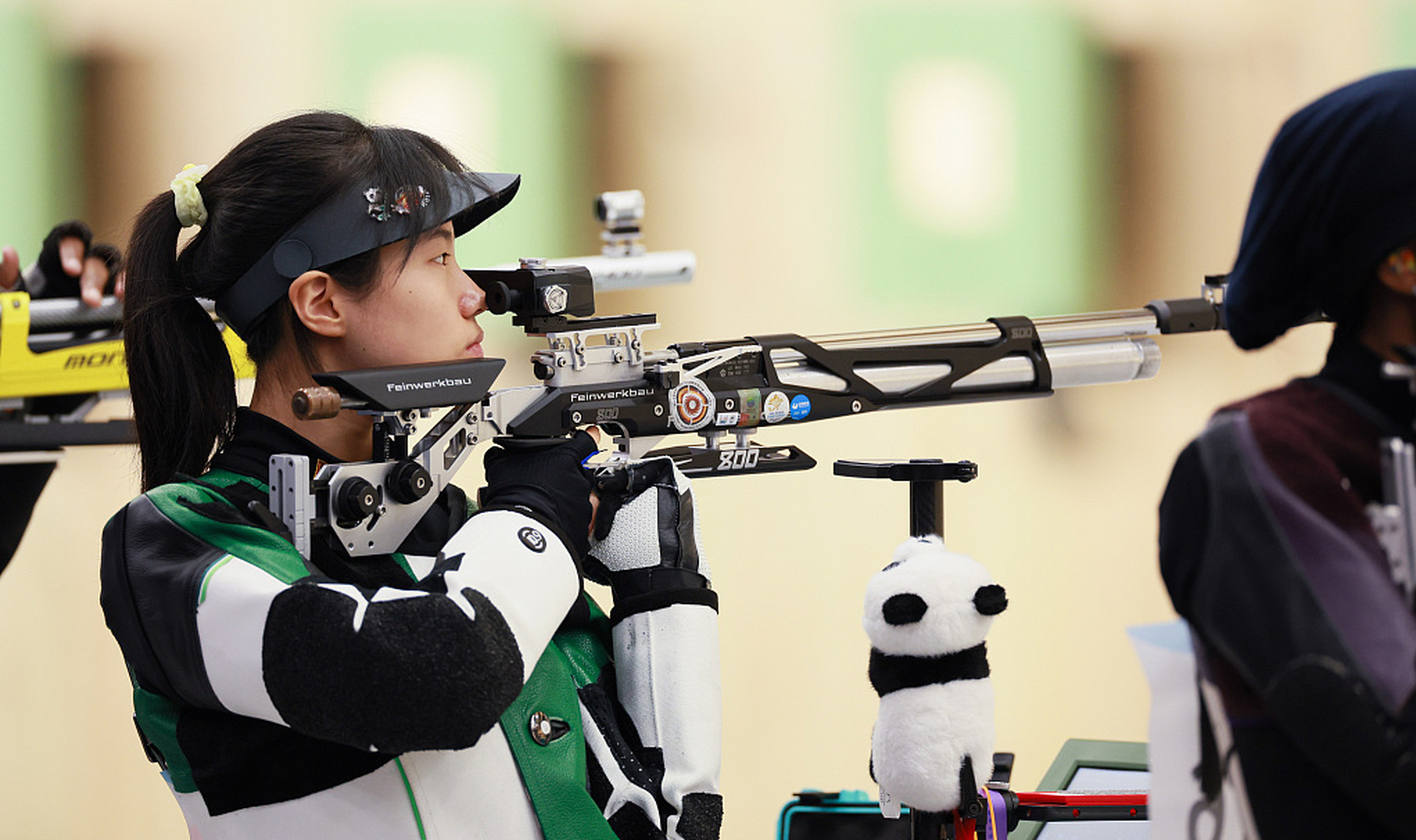 中国射击队在女子气步枪女子团体项目上夺冠,这是中国射击队本届亚运