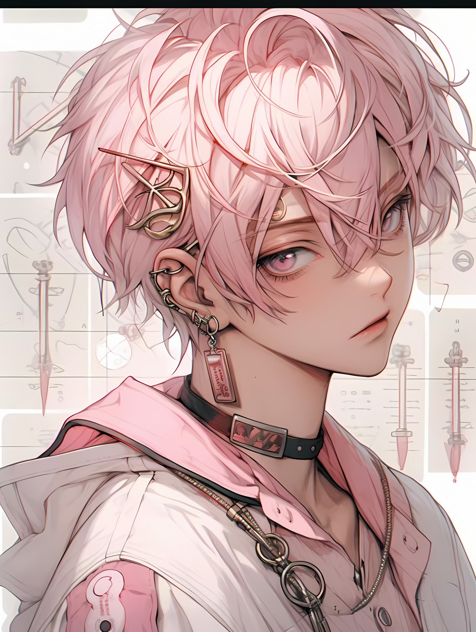 粉色系复古港风帅哥