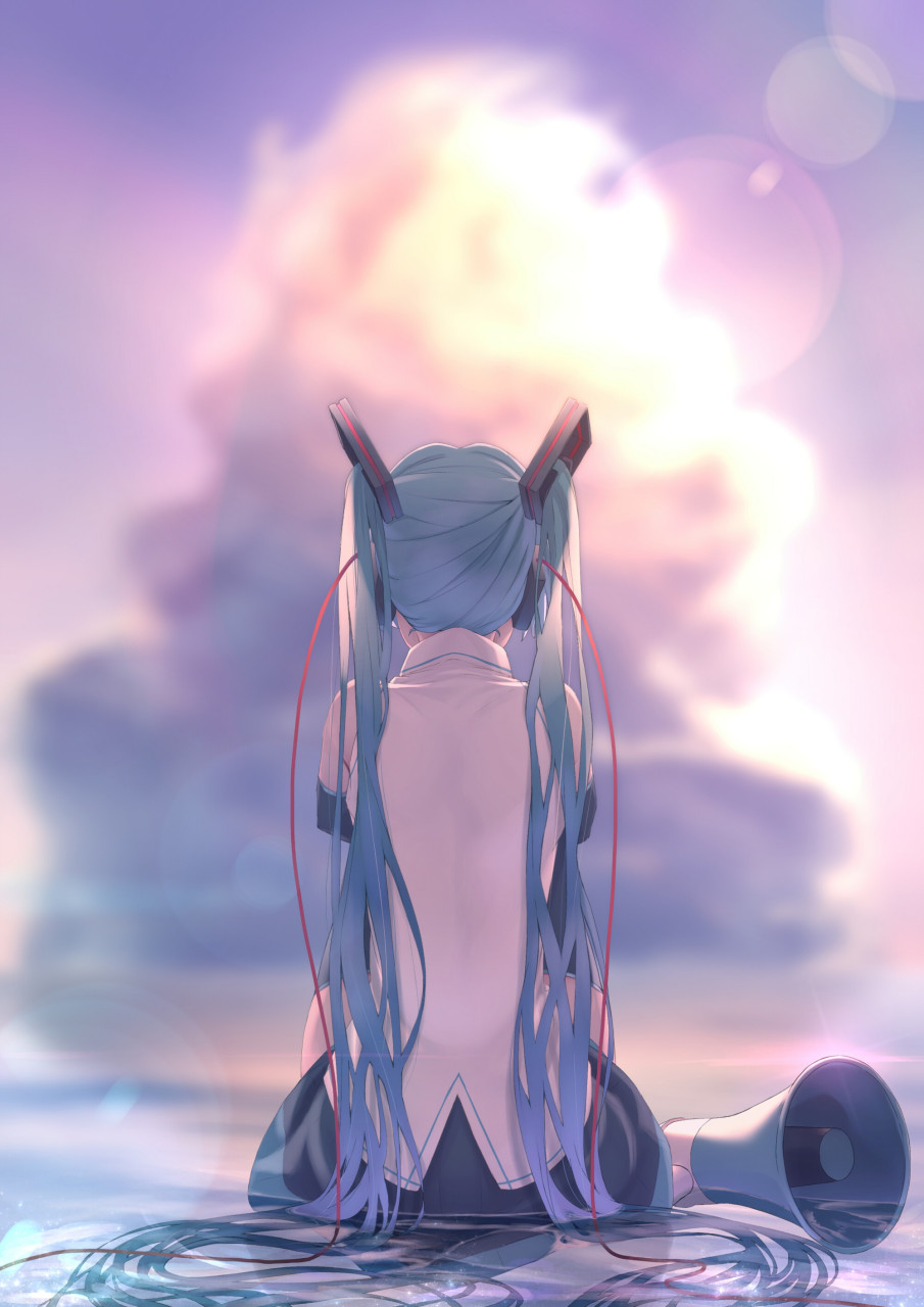 初音公主背影#初音未来# #最喜欢的二次元人物# #我爱二次元