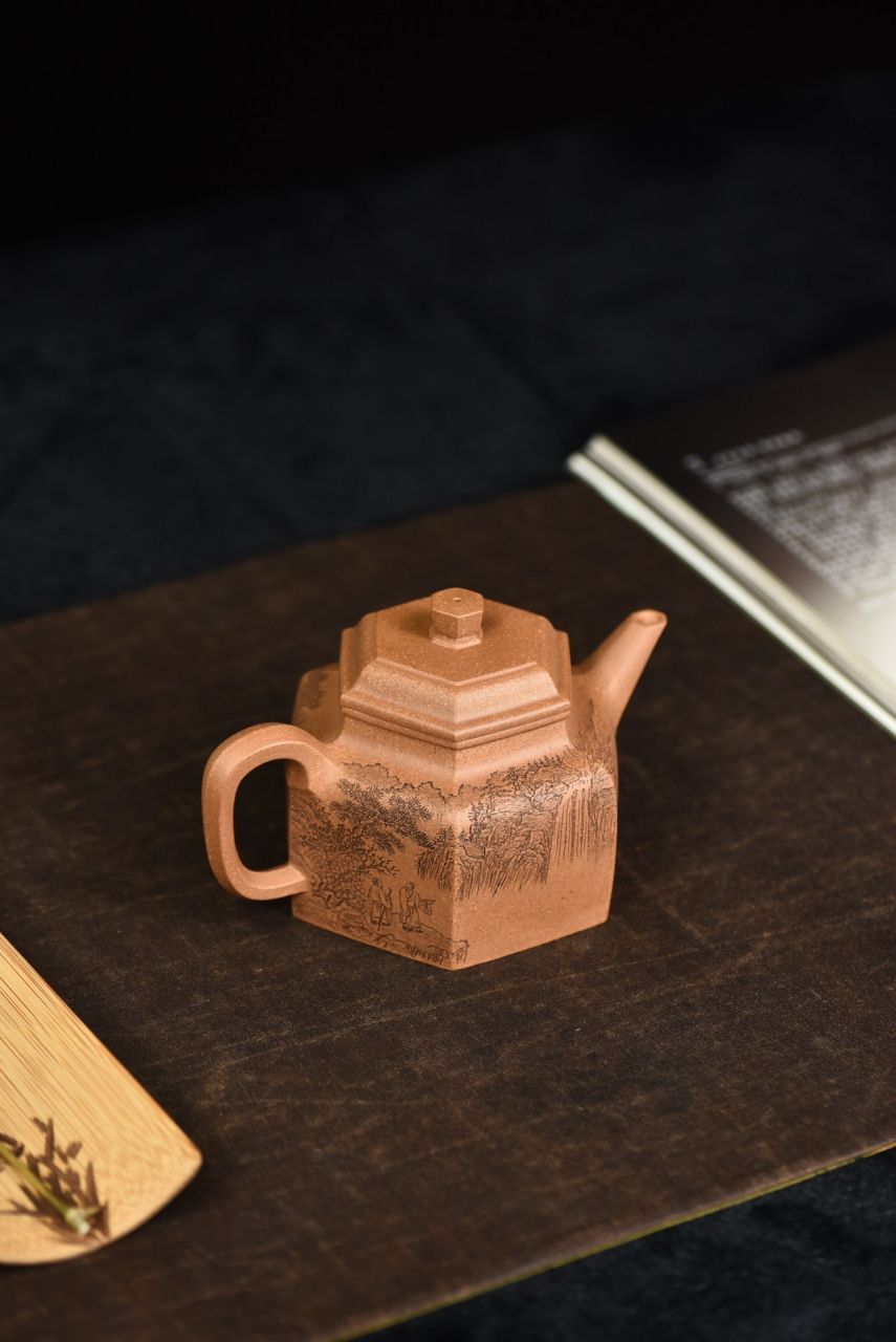 袁德波【六方德中】  五彩段泥  270ml#紫砂壶# #全手工