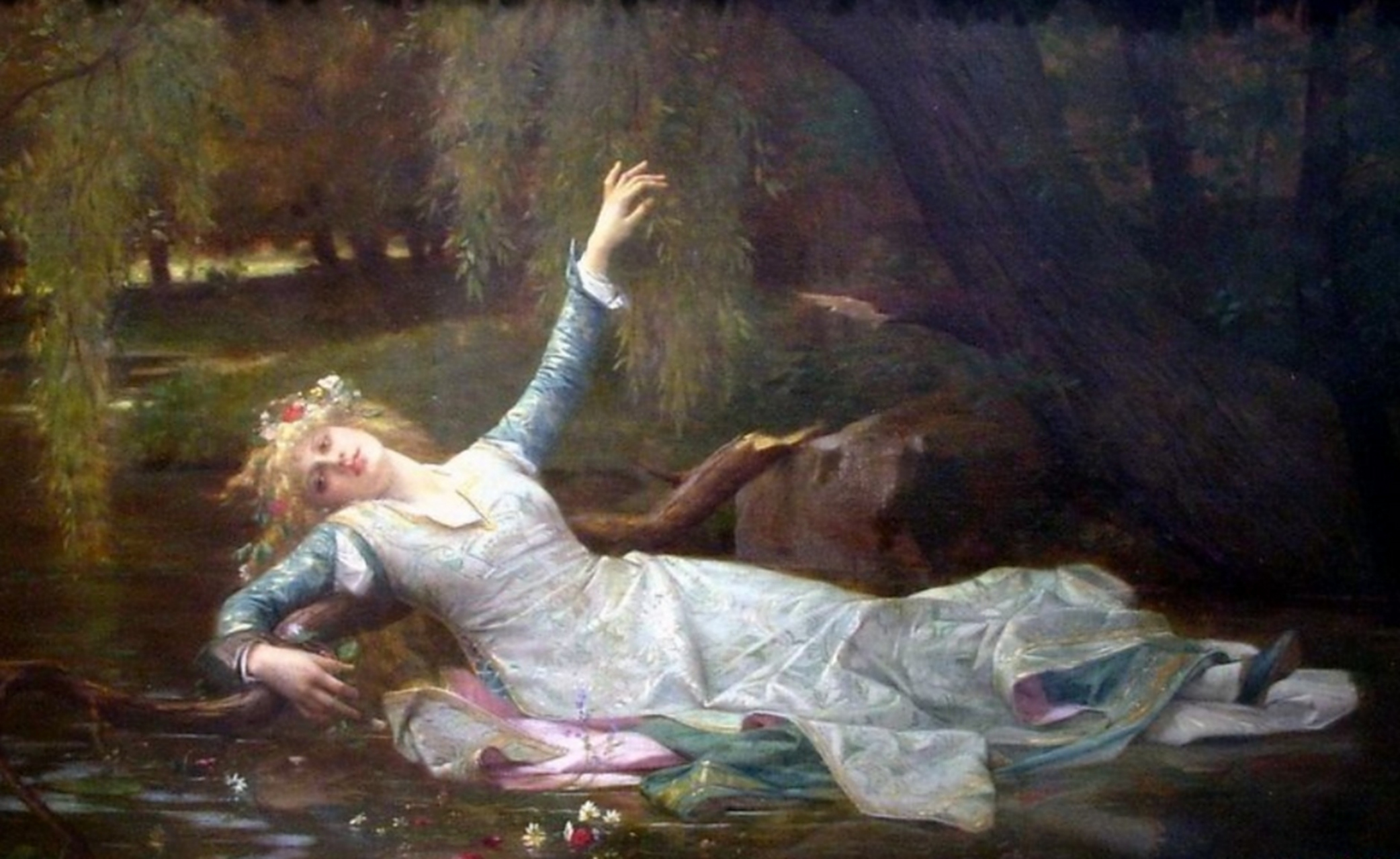 世界名画欣赏(19) 作品:奥菲莉娅  作者:卡巴内尔 法