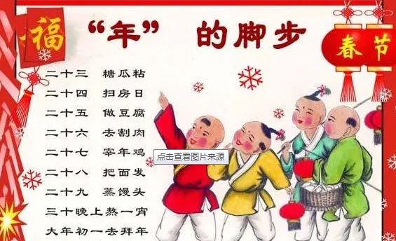 二十三糖瓜粘二十四扫房子顺口溜