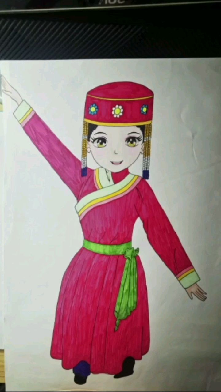 鄂伦春族卡通人物画,简单易学