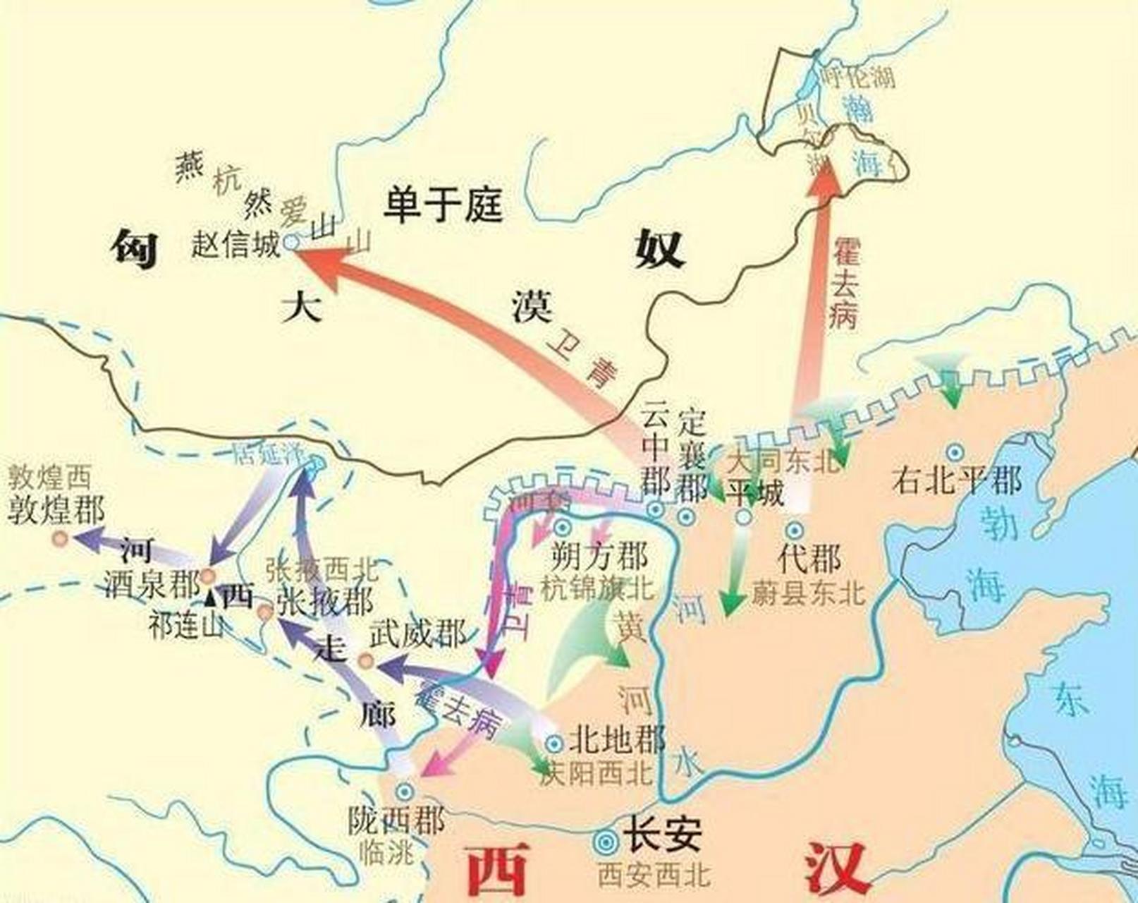 汉匈之战地图图片