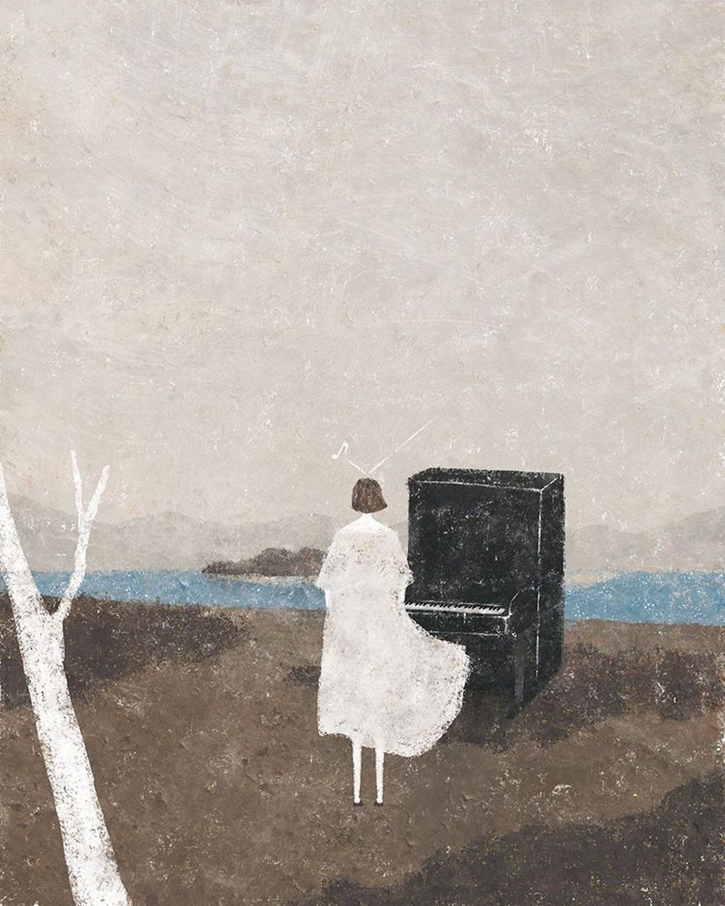 无彩色系配色插画作品 by akira kusaka ​​​ #绘画欣赏