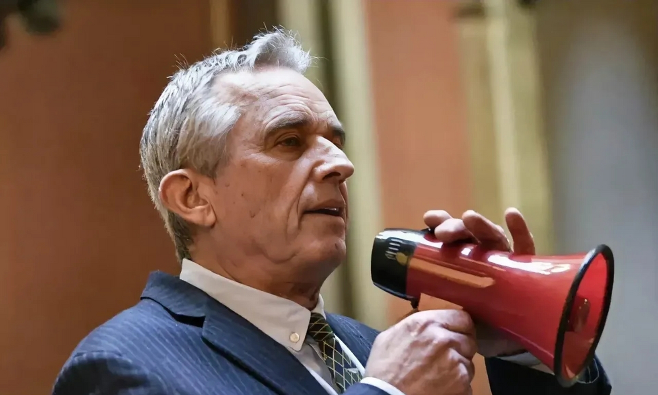 美国总统候选人小罗伯特·肯尼迪向支持者发表讲话时表示,美国把