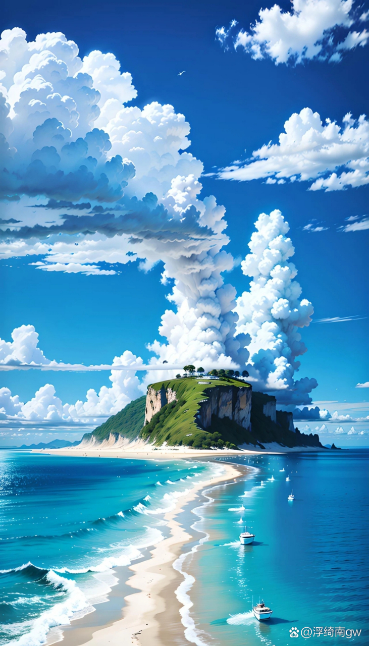 碧海蓝天,好美景色