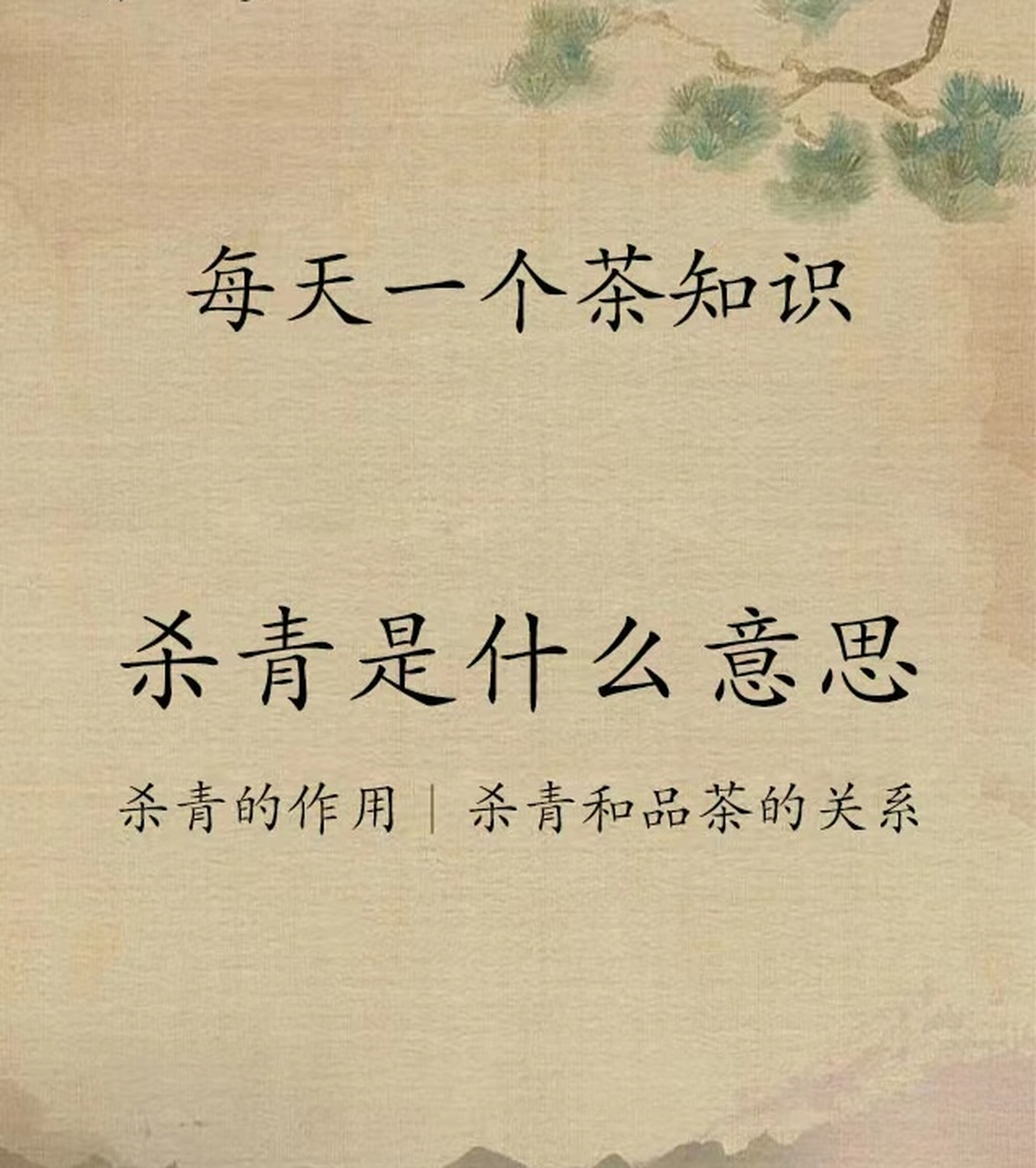 每天一个茶知识,杀青是什么意思?