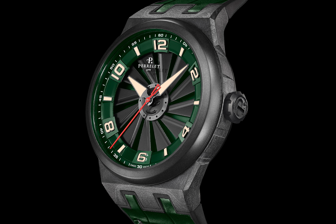 伯特莱推出两款全新配色的涡轮碳纤维腕表 森林绿和午夜蓝