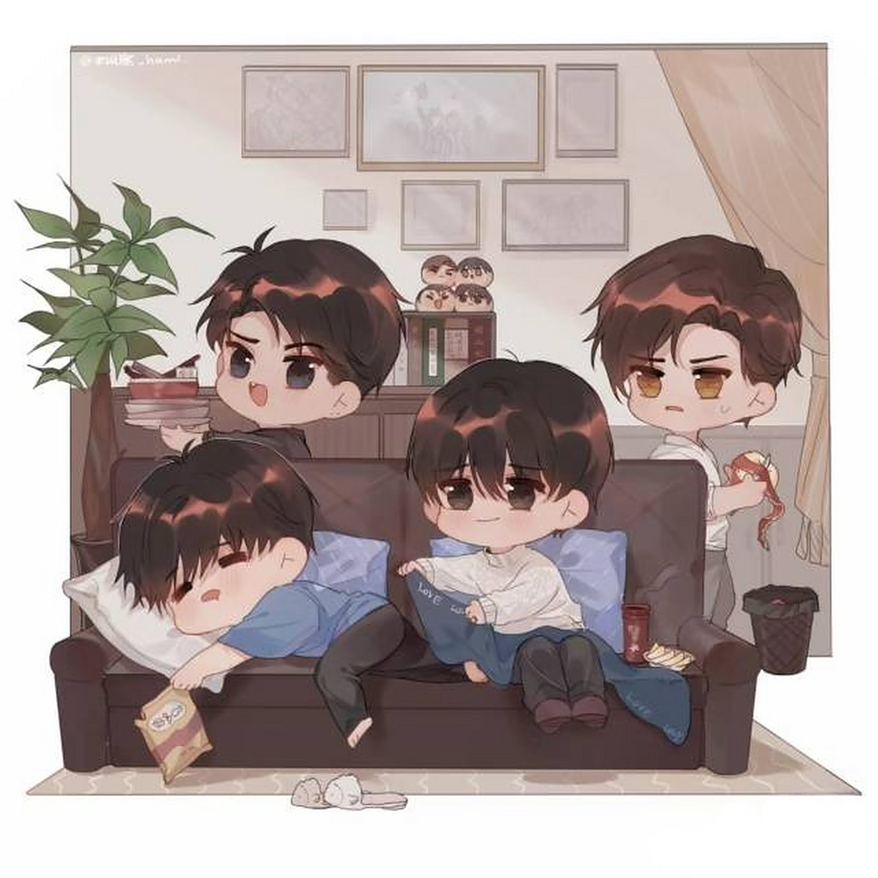 《破云》同人q版图: 一家人就是要整整齐齐快快乐乐嘛[鲜花][鼓掌][打