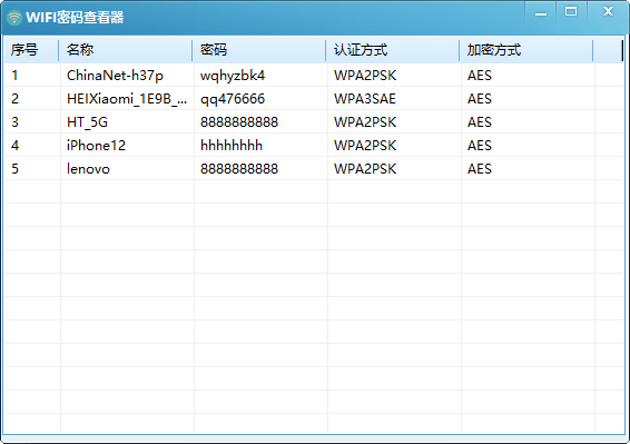 PC WIFI密码查看器v1.0单文件版-QQ1000资源网