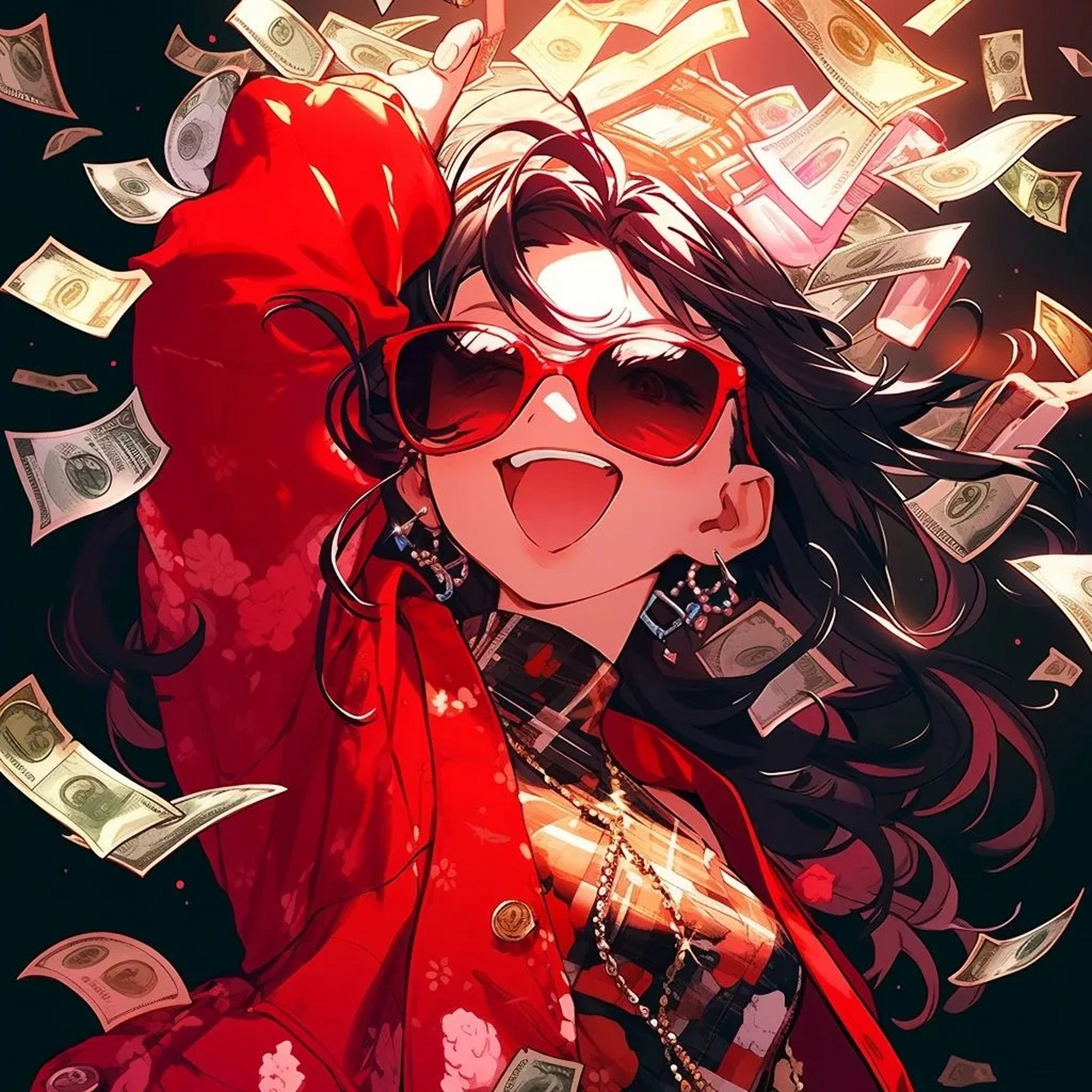 「招财头像」八方来财的豹富接住(女生版)#头像# #动漫头像和壁纸