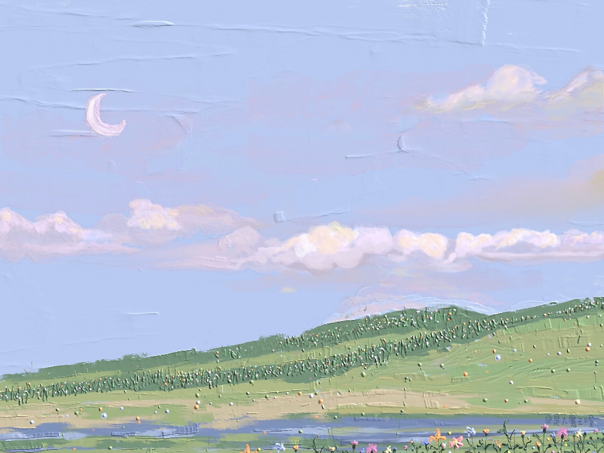 治愈系油画风ipad高清壁纸