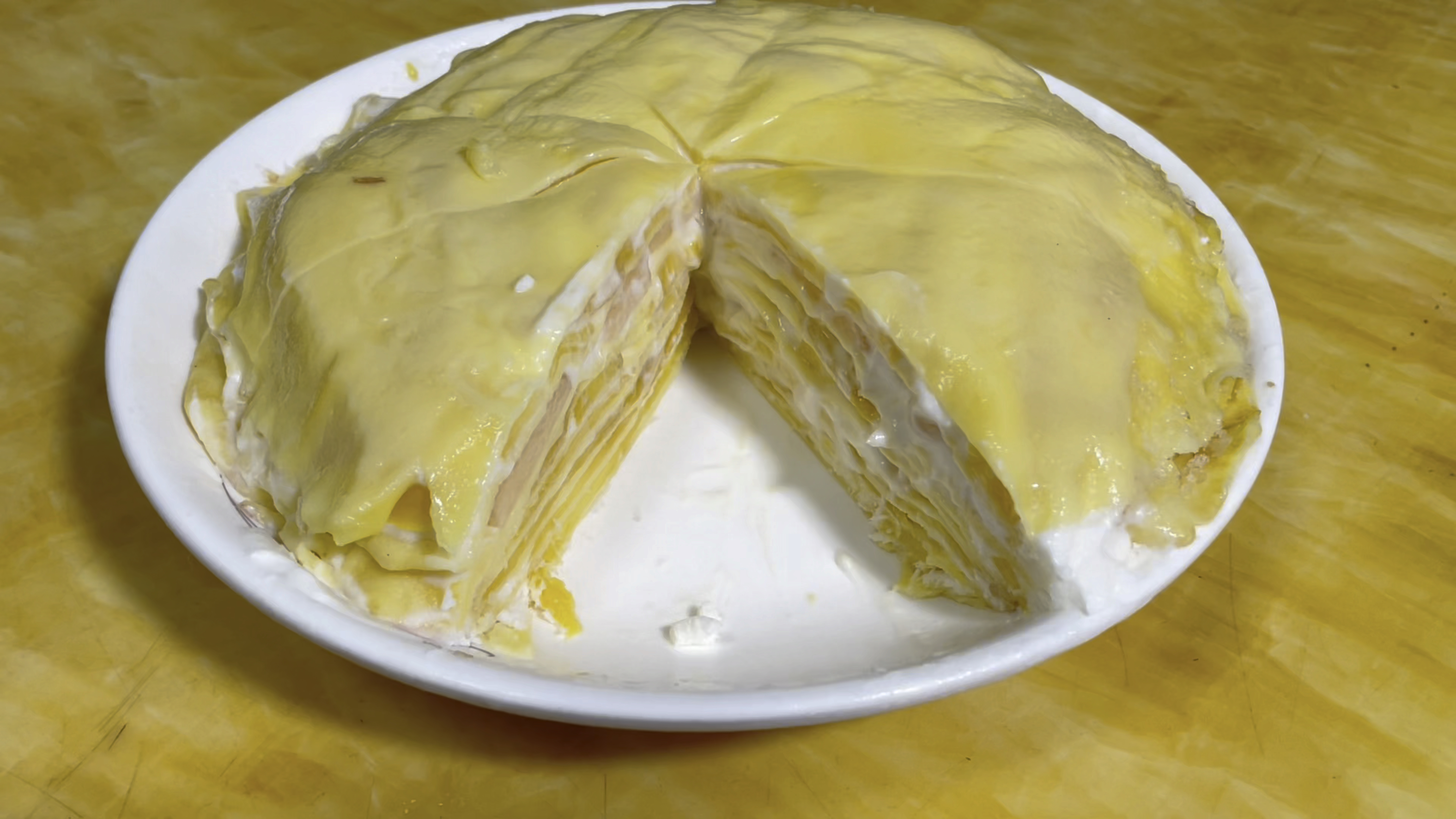 酸奶芒果千层蛋糕,一个不用烤箱,也不用奶油就能做的蛋糕