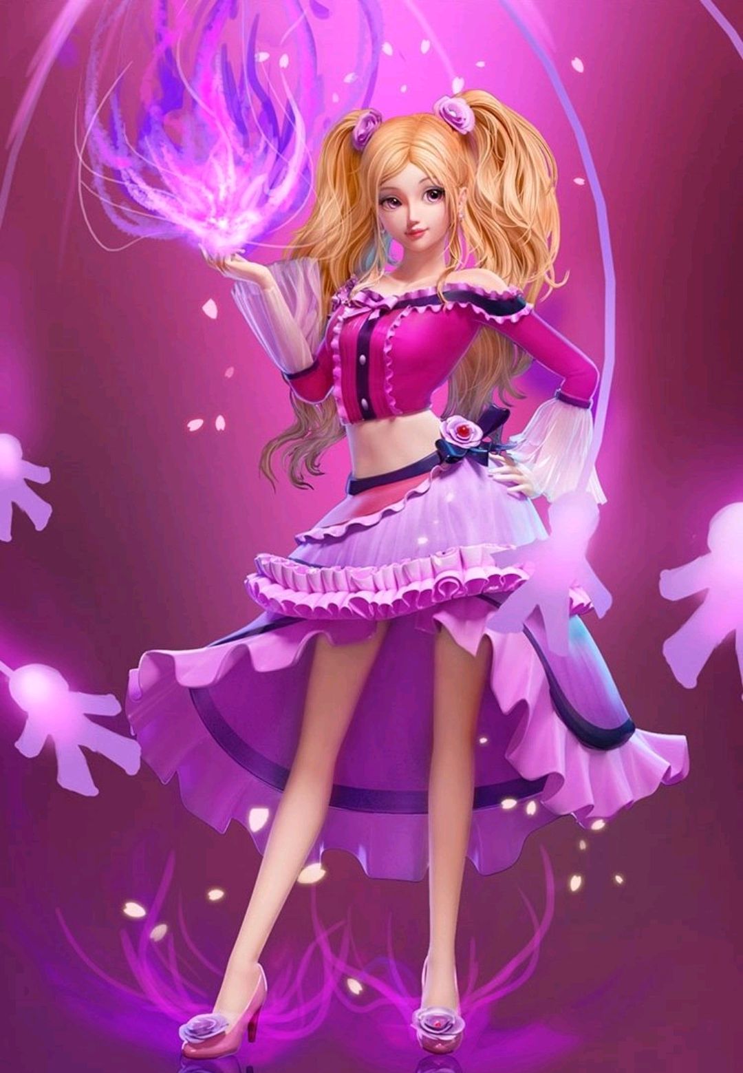 叶罗丽美图,莫纱手托火焰,菲灵神秘美丽,还有呆萌的御王藜灰