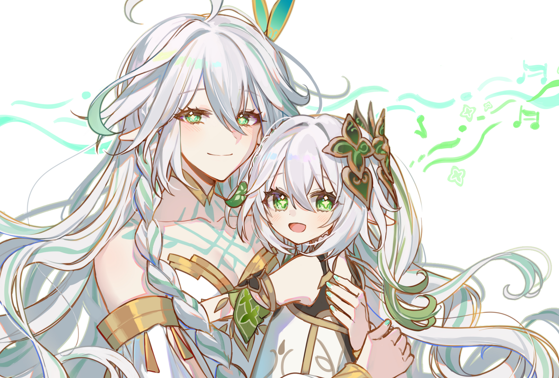 画师:sp:p,大慈树王&纳西妲和派蒙&萤妹#二次元美图# #我爱二次元