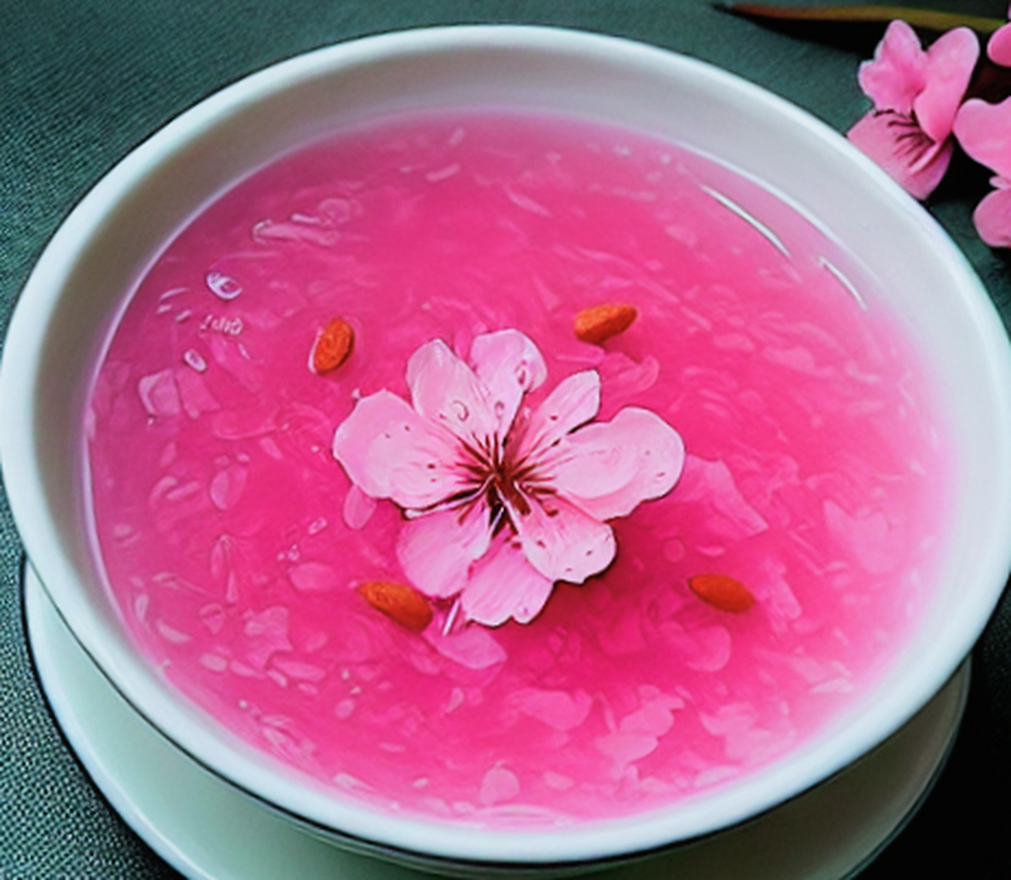 花千骨正在为她的师傅白子画准备着精心烹饪的桃花羹