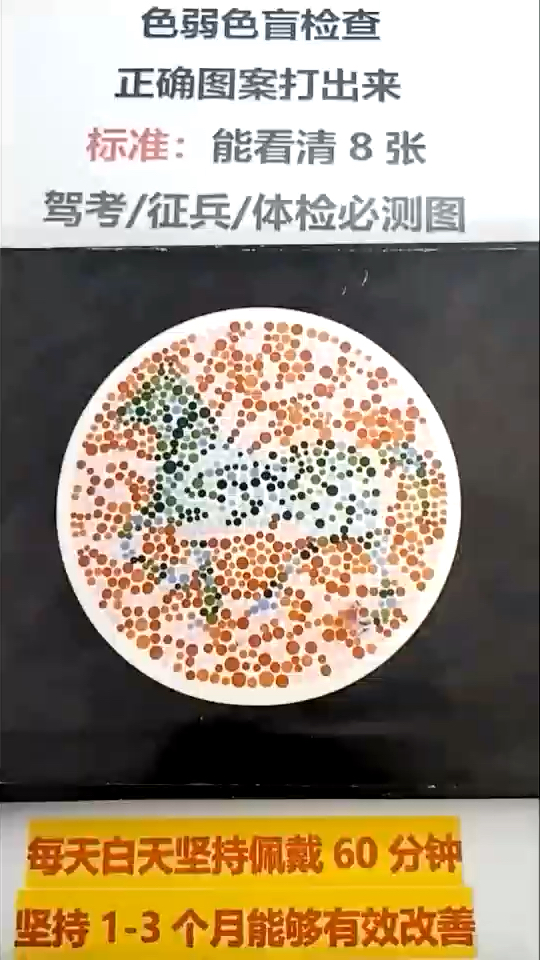 色弱色盲检测图中有兔子跟马看不到马的跟开车就无缘了
