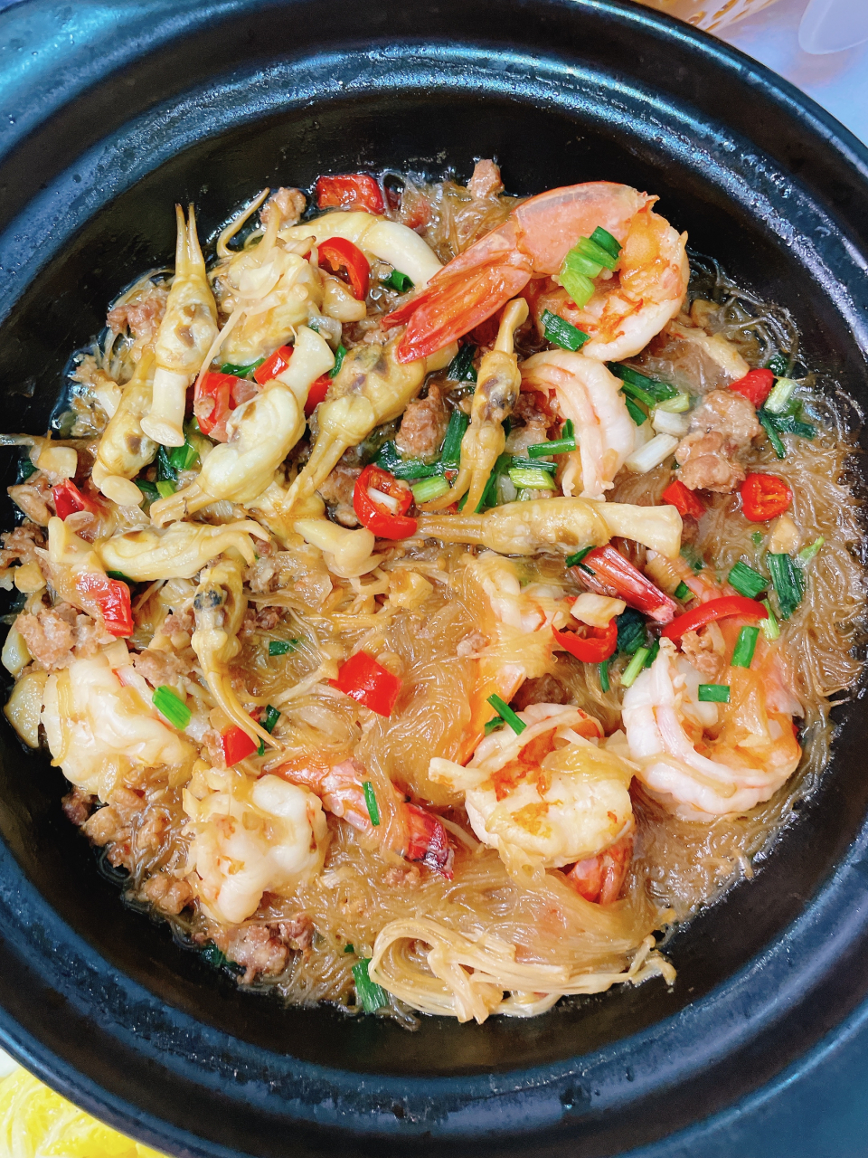 潮汕家常菜 鸭肉焖青椒 清炒娃娃菜 海鲜粉丝煲 家常做法简单美味