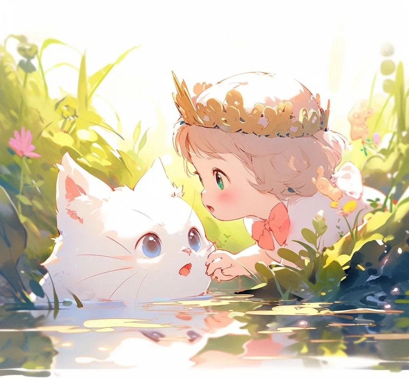 水中精灵小王子和小公主太可爱了!  情侣头像064220.