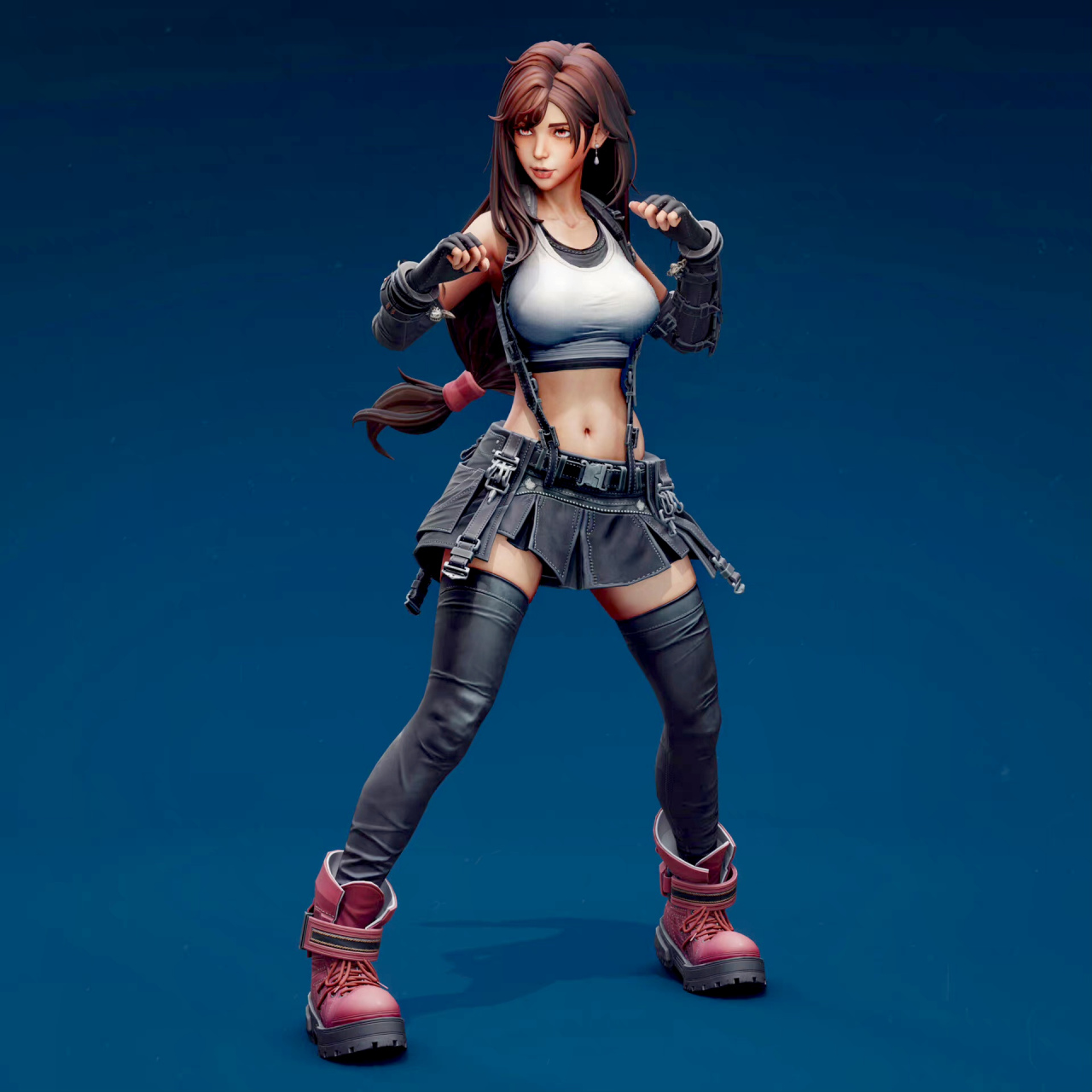 建模欣赏:蒂法,建模师won tian jing. #动漫# #模型# #最终幻想