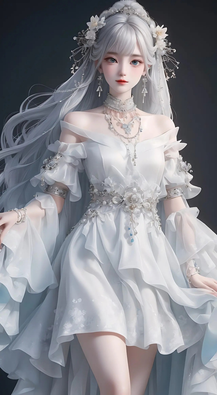 白色系美女壁纸,各有各的白,你喜欢哪一款#百度秋冬打卡挑战赛