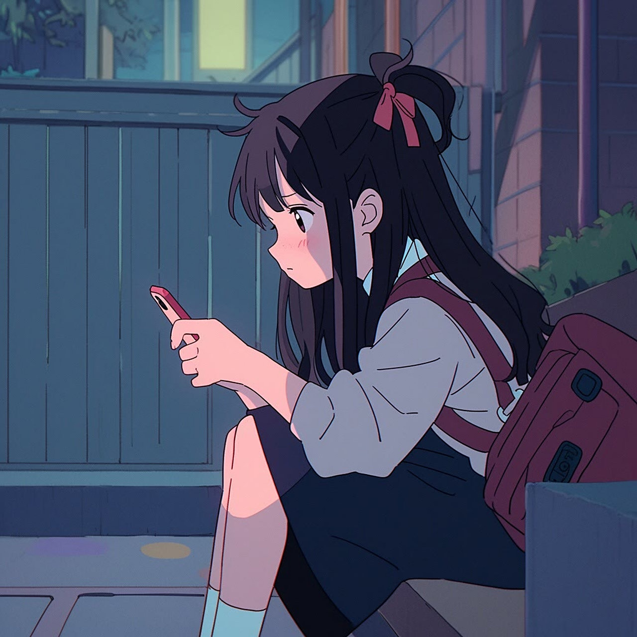 女孩头像:孤独的夜里,独自躲在无人的角落里想念你.#头像# #微信头像