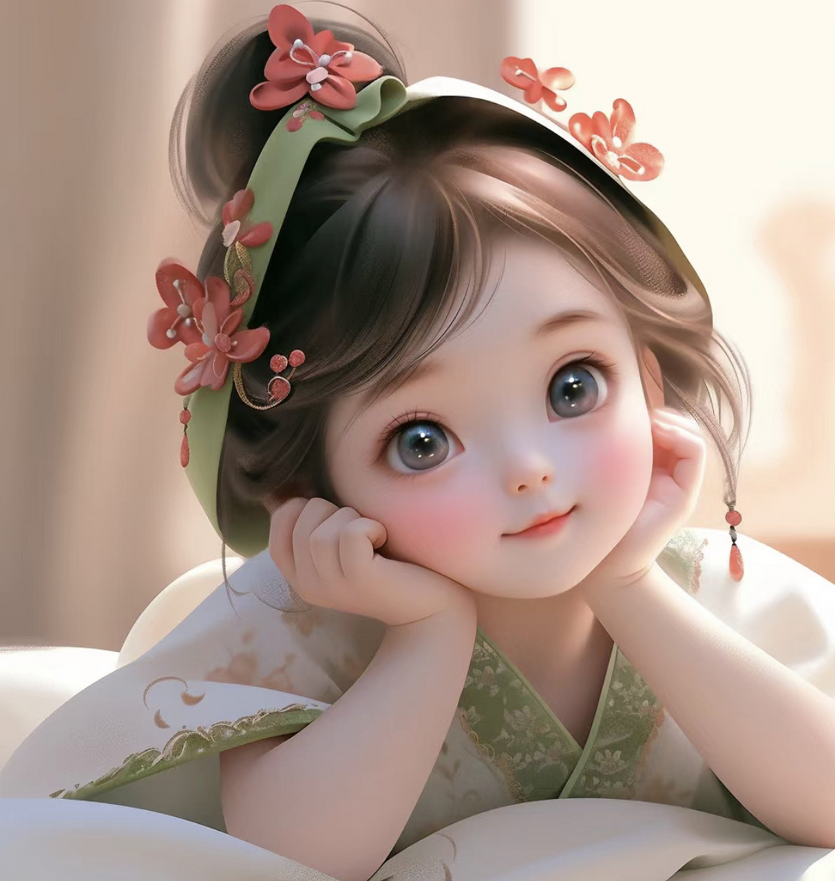 好爱!ai 可爱古风汉服女生头像#古风# #头像# #ai共创计划