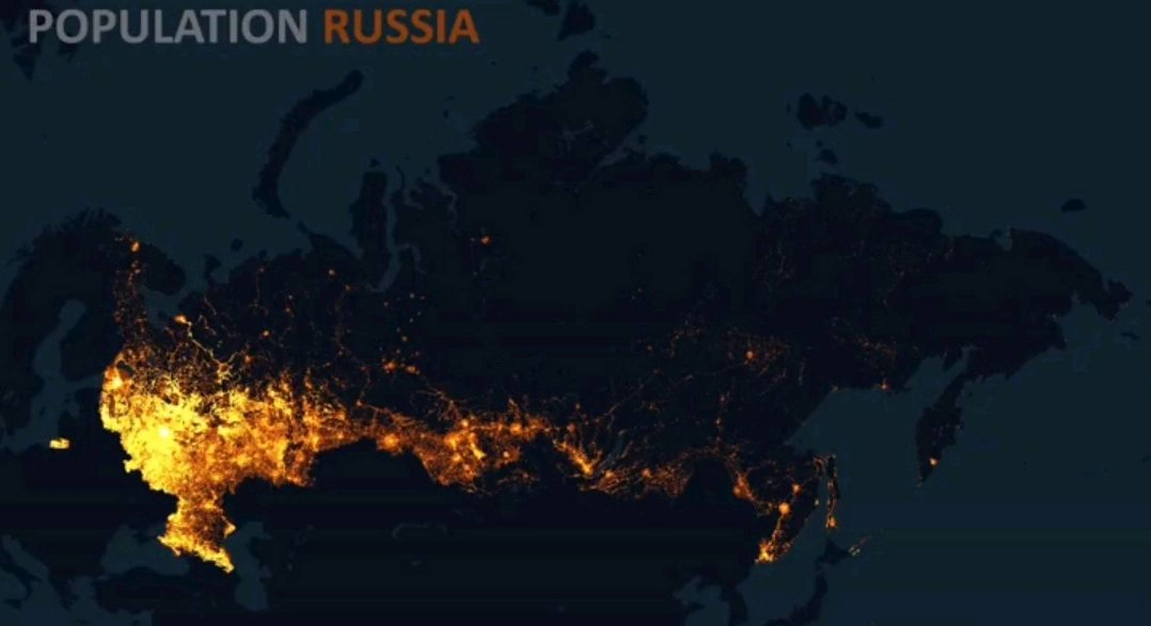 俄罗斯人口密度图